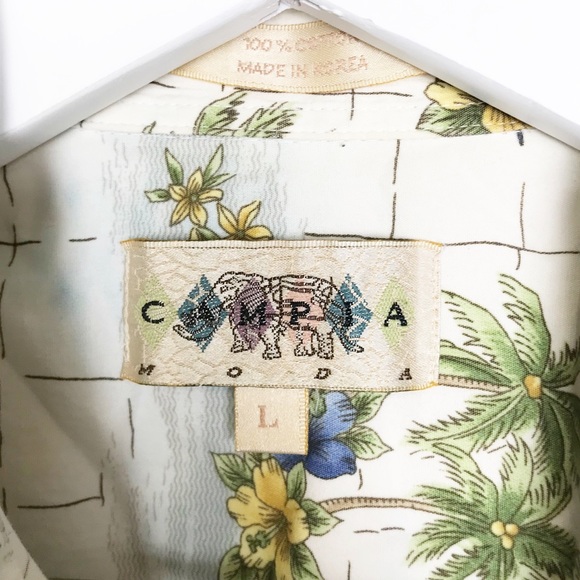 Campia Moda Men's 100% Cotton Hawaiian Button Down - Picture 5 of 6